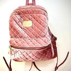 Bebe Maria Diamond Quited Velvet Backpack
